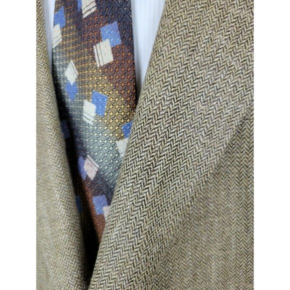 Vintage Burberrys Mens Herringbone Sport Coat Jacket 46R - Picture 7 of 10